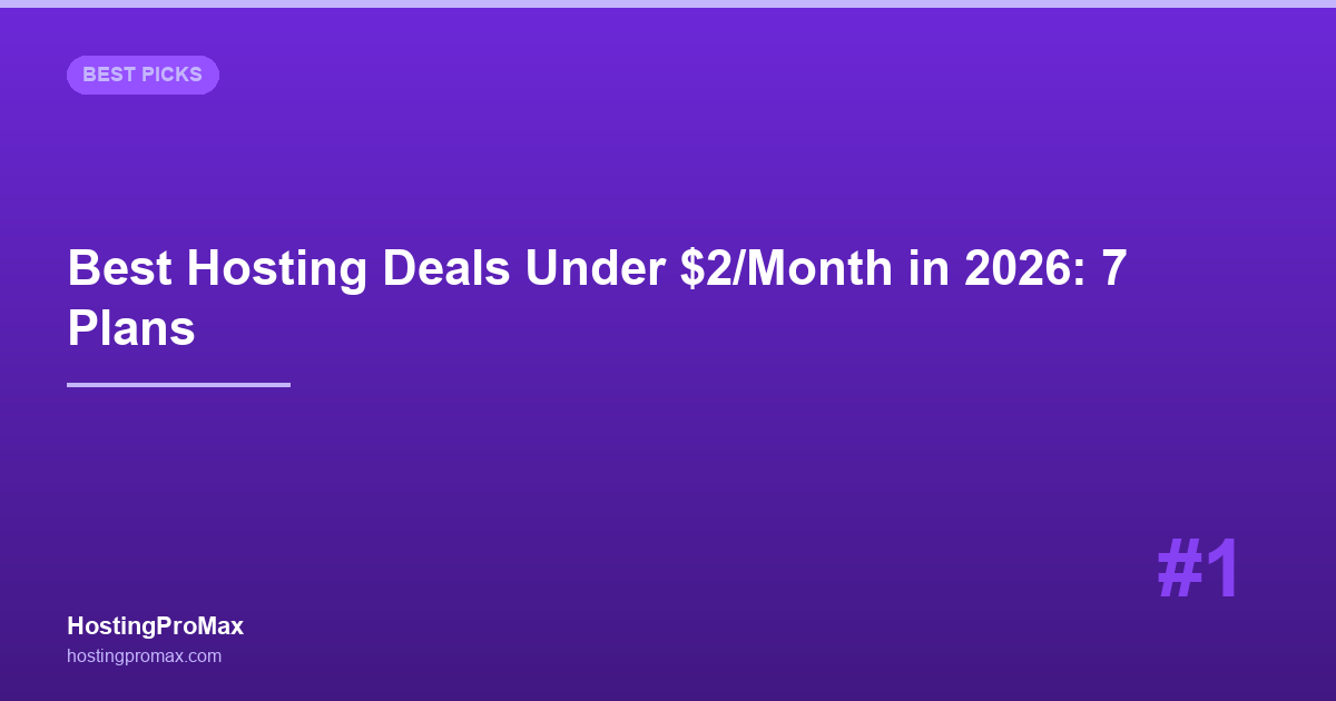 Best Hosting Deals Under $2/Month in 2026: 7 Plans Tested & Ranked