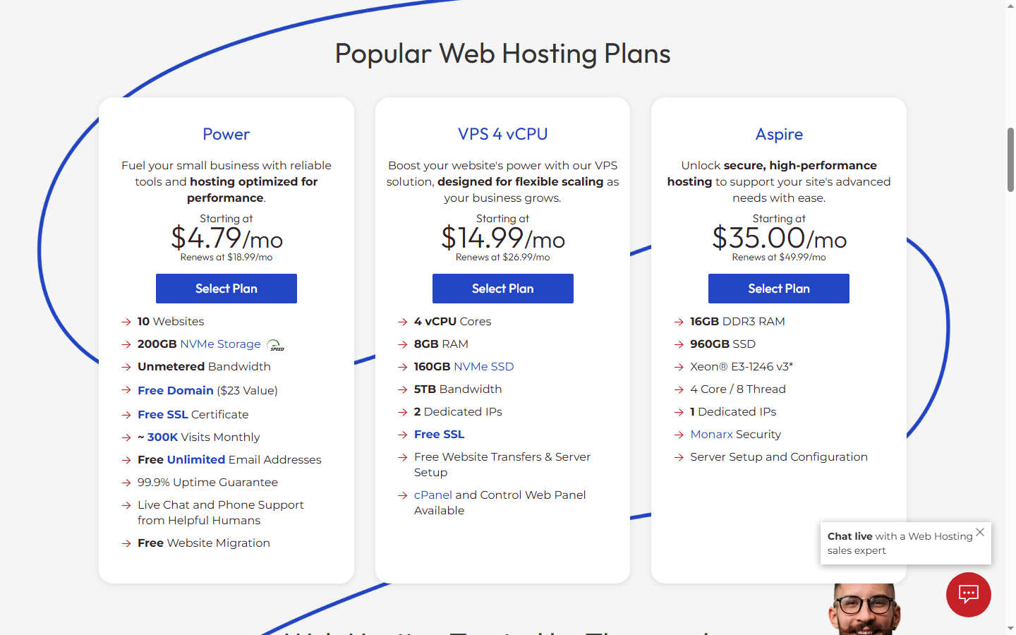 InMotion Pricing Plans — Official Website Screenshot