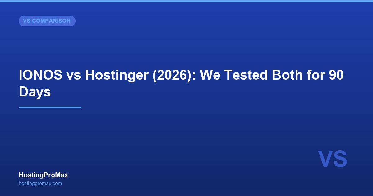 IONOS vs Hostinger (2026): We Tested Both for 90 Days