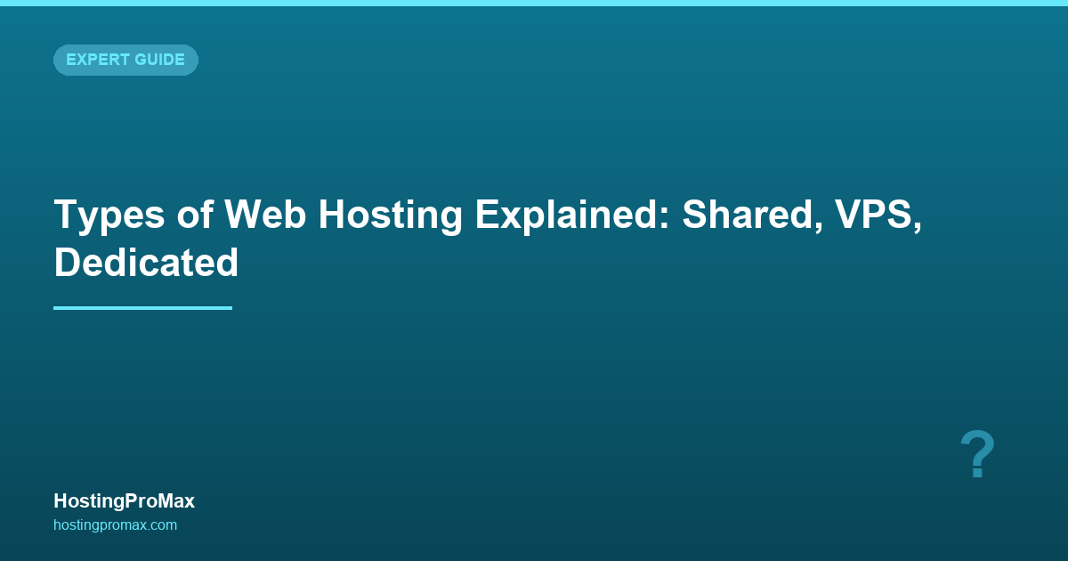 Types of Web Hosting Explained: Shared, VPS, Dedicated & Cloud (2026)